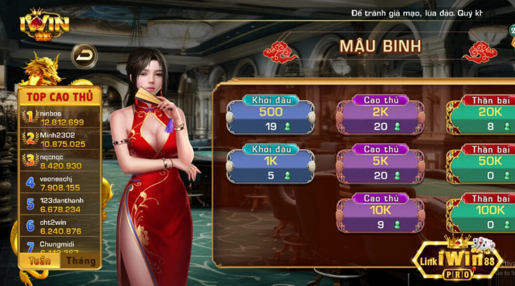 Game bài mậu binh thu hút người chơi