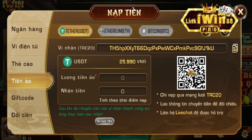 Hướng dẫn nạp tiền bằng thẻ cào tại Iwin Club