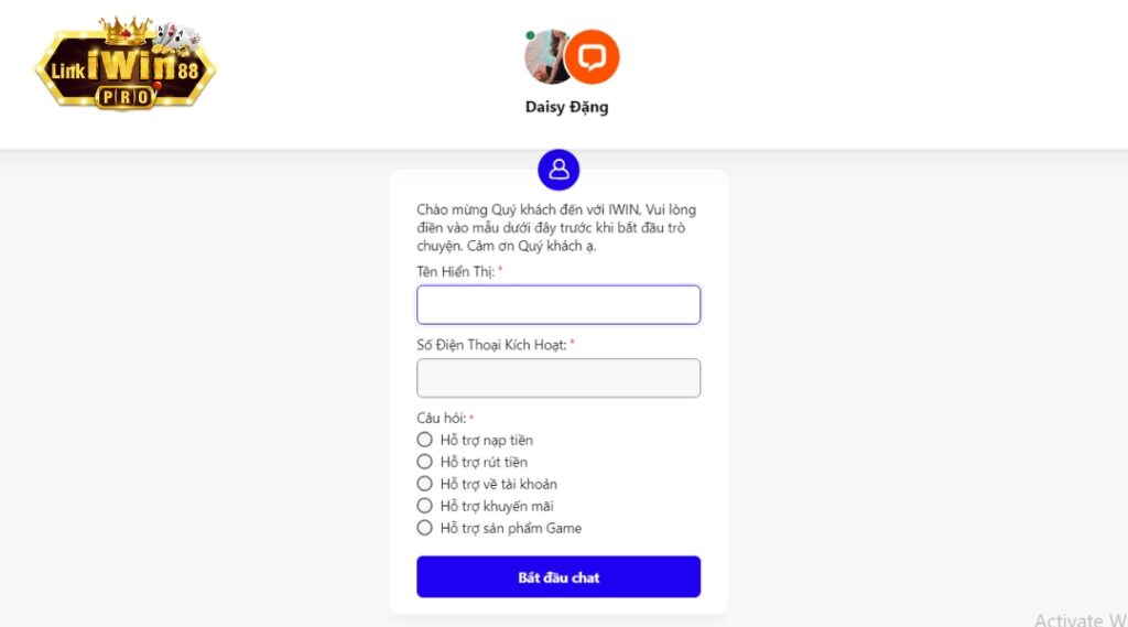 Chat trực tuyến với dịch vụ hỗ trợ khách hàng của sân cược