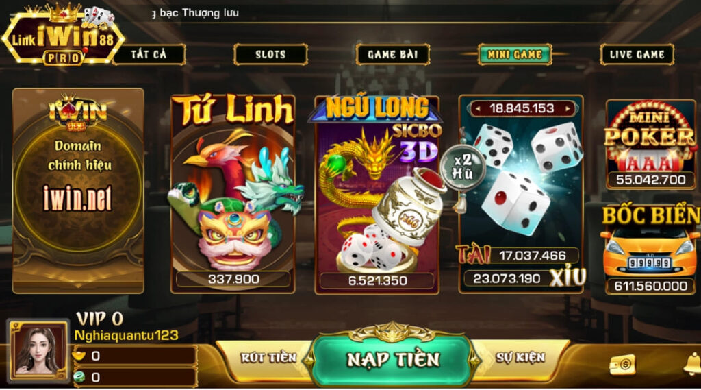 Giới thiệu sảnh minigame Iwin có hàng trăm ngàn lượt truy cập mỗi ngày