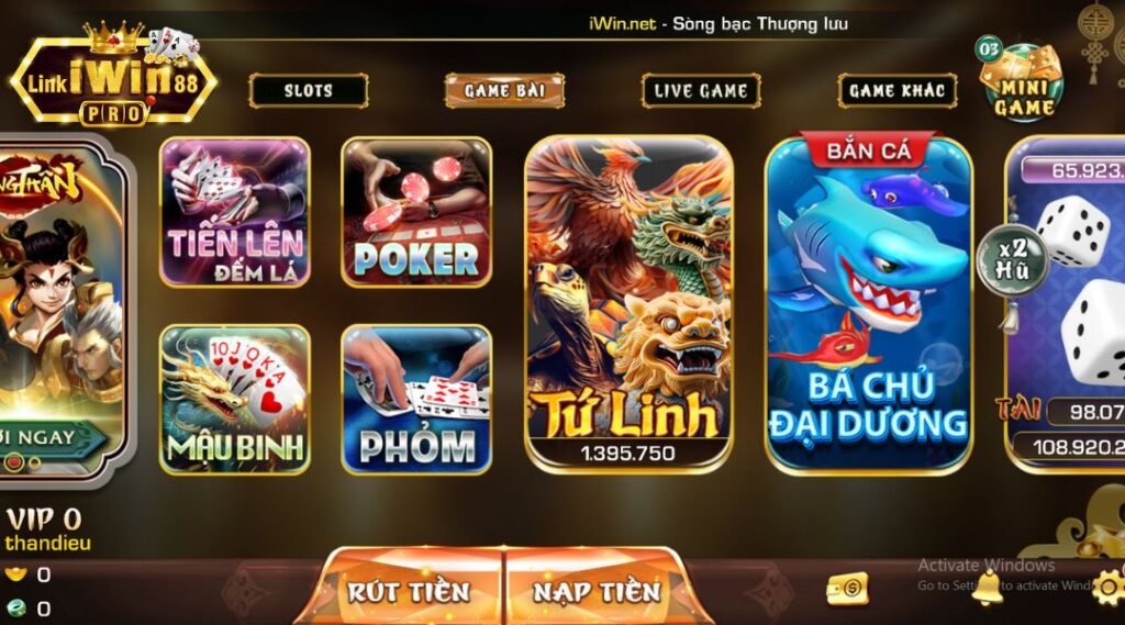 Sảnh game bài trực tuyến siêu hút khách tại cổng game